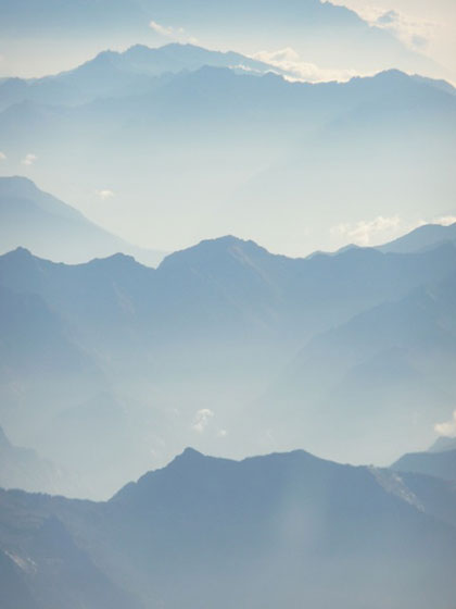 Flying into northern Italy